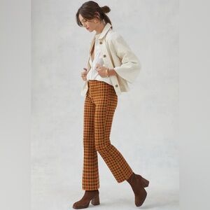 Anthropologie checkered kick flare pants